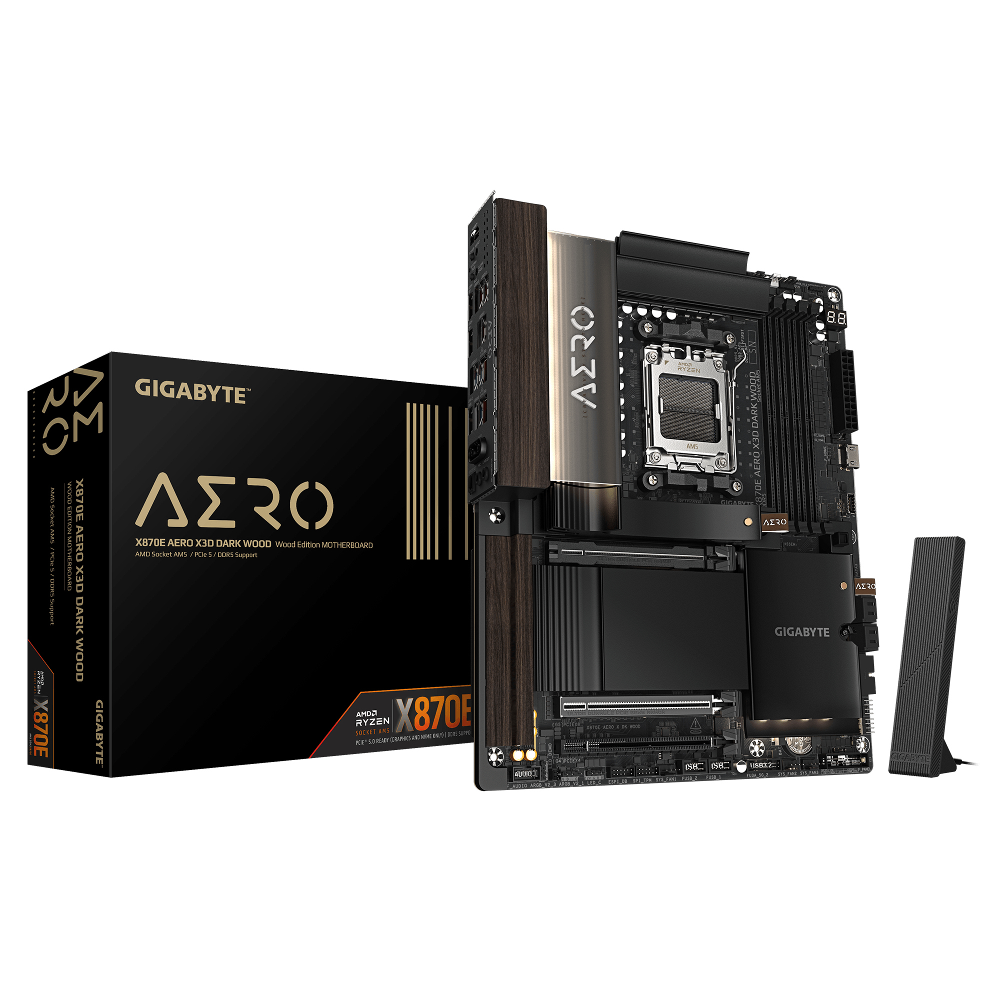 X870E AERO X3D DARK WOOD Placa Base
