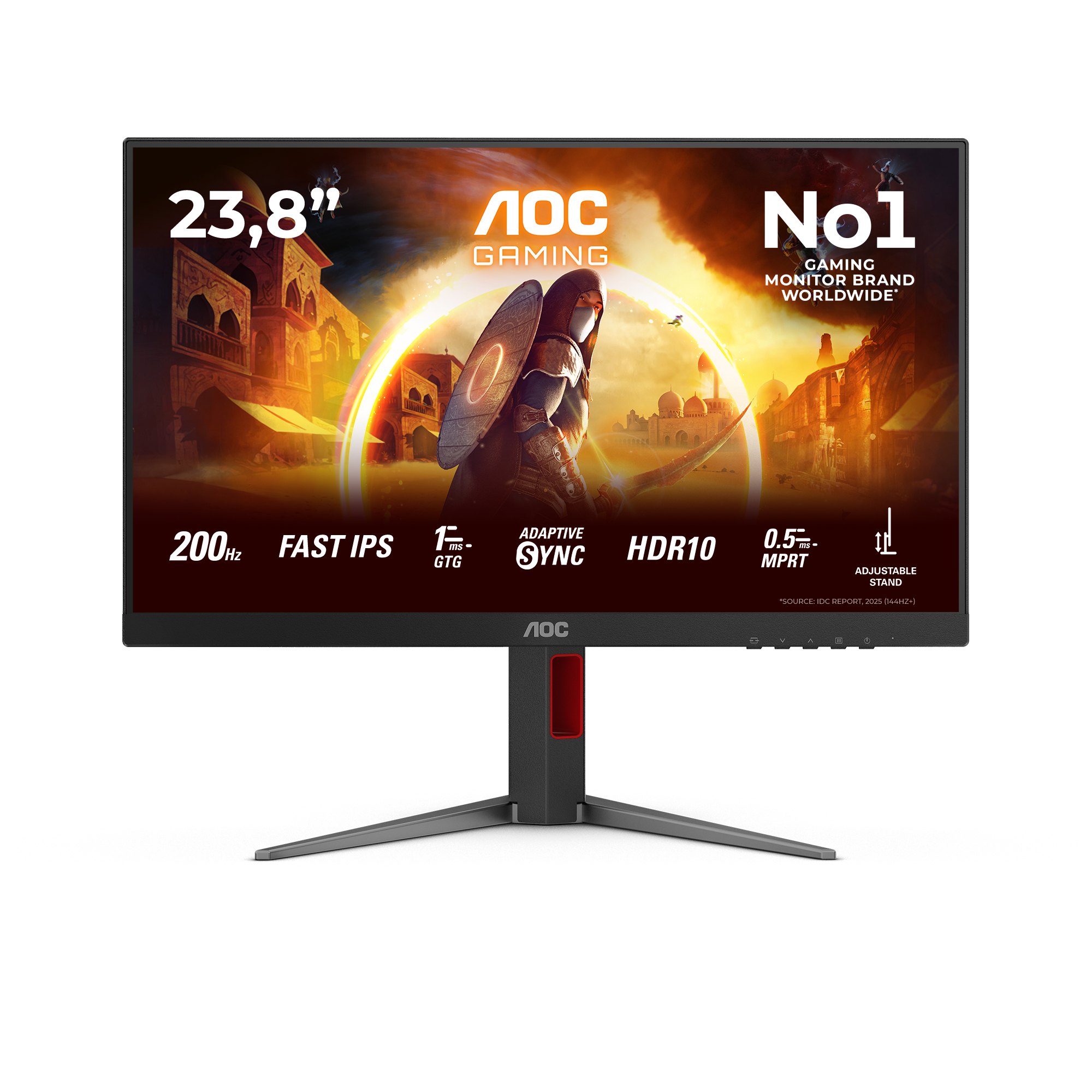 G4 24G4HA pantalla para PC 60,5 cm (23.8") 1920 x 1080 Pixeles Full HD LED Negro, Rojo