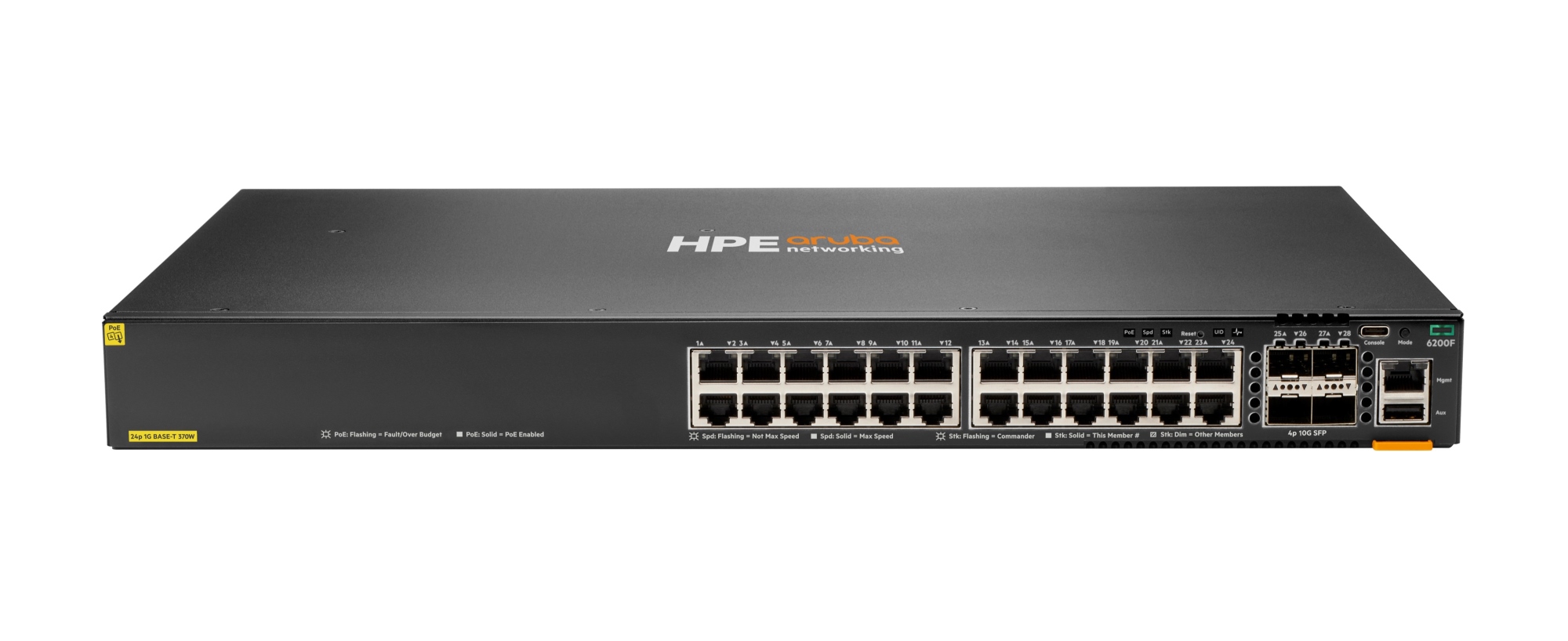 Aruba Networking CX 6200F 24G Class-4 PoE 4SFP+ 370W Switch