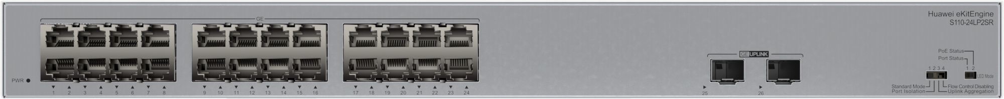 S110 Series S110-24LP2SR No administrado L2 Gigabit Ethernet (10/100/1000) Energía sobre Ethernet (PoE) 1U Gris