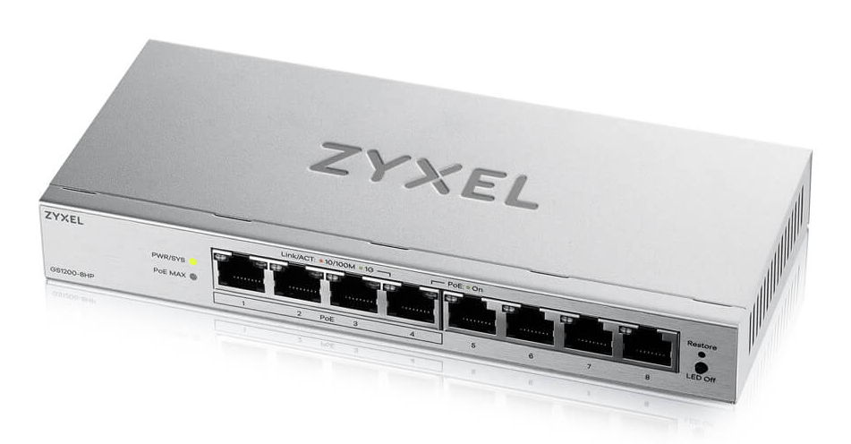 GS1200-8HPV3 Gestionado L2 Gigabit Ethernet (10/100/1000) Energía sobre Ethernet (PoE) Escritorio Gris