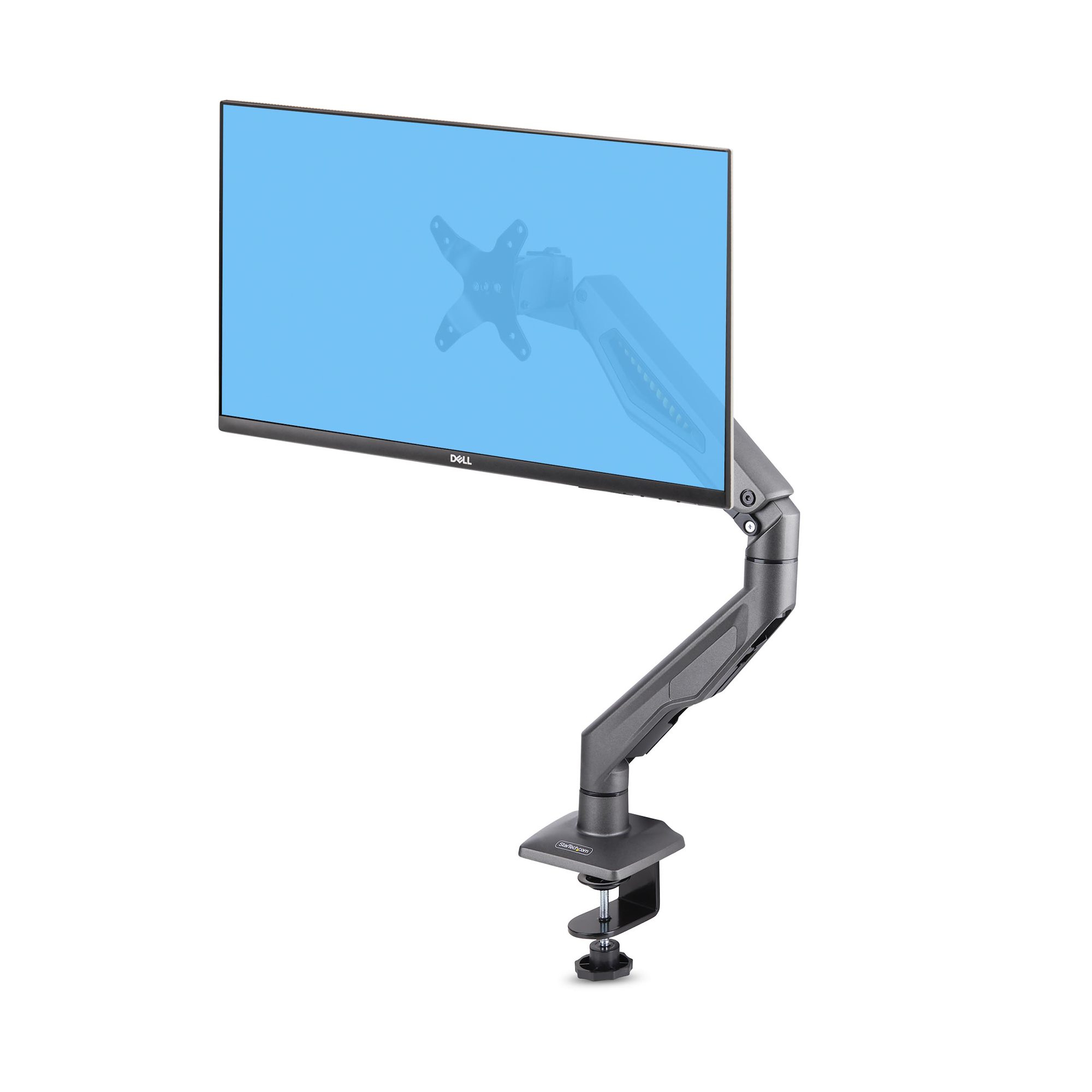 Brazo Soporte de Sobremesa para Monitor de Hasta 32" - Soporte VESA - Brazo VESA - Máximo 10kg - VESA 75x75/100x100 - Mordaza Abrazadera en C - Articulado - con Resorte Mecánico - TAA