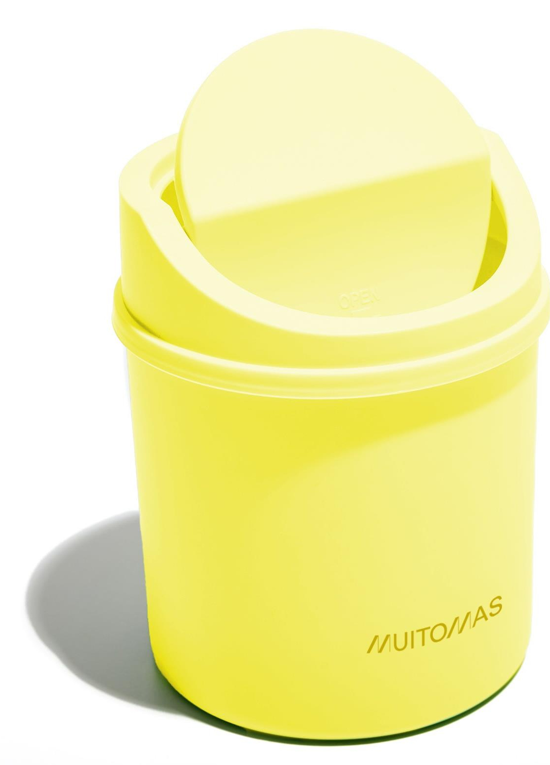 DESKBINYL cubo de basura Alrededor Amarillo