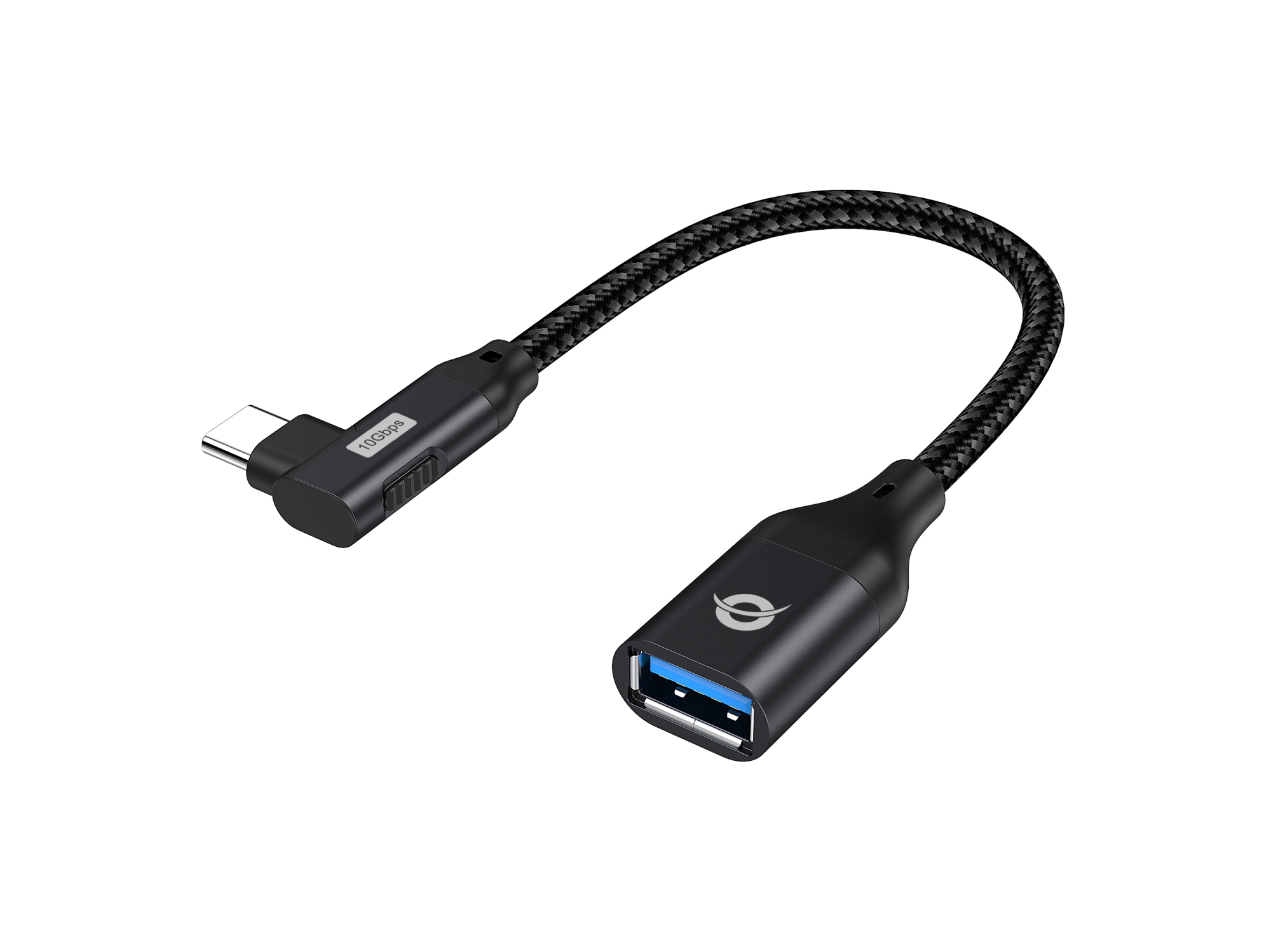 ABBY19B cambiador de género para cable USB-C USB-A Negro
