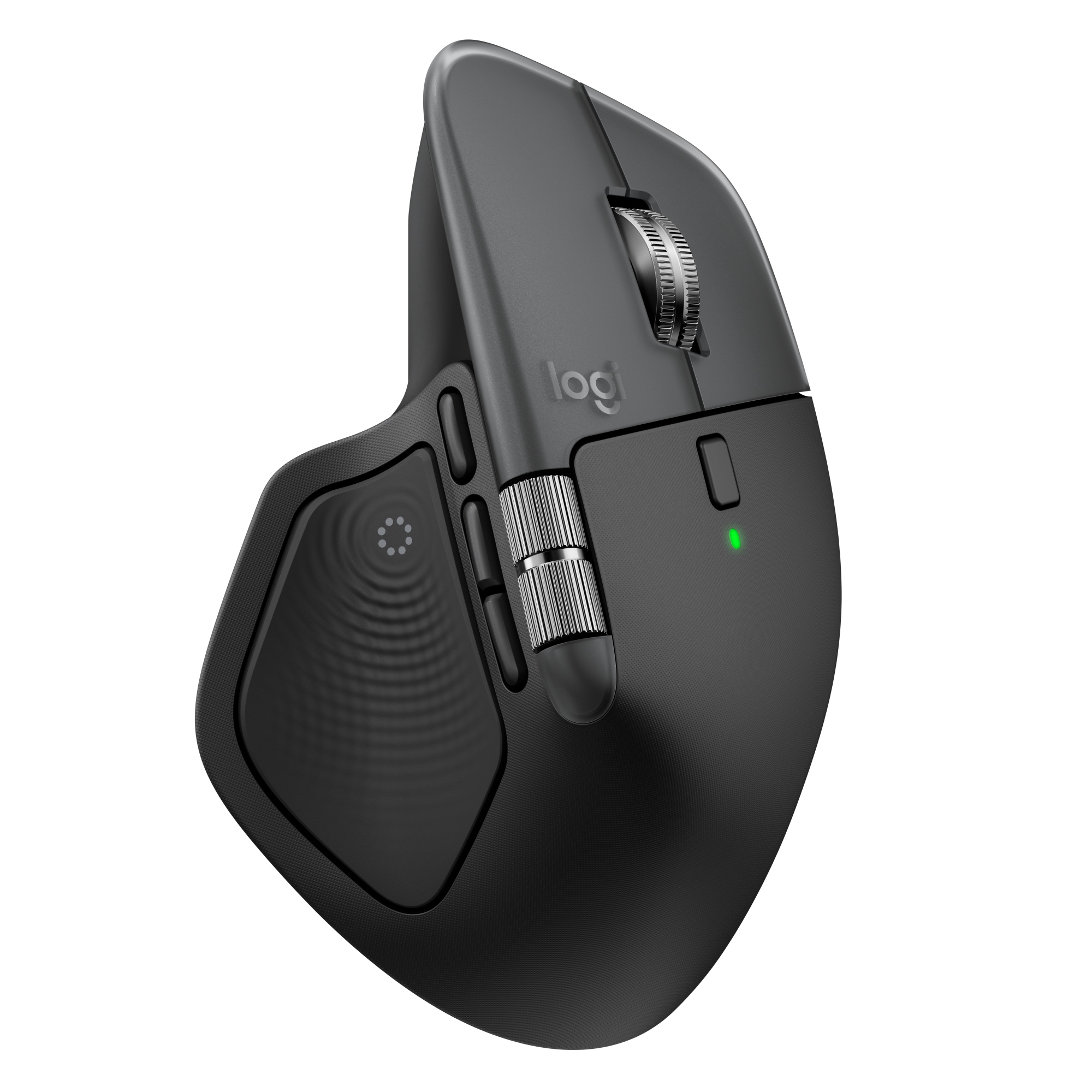 MX Master 4 for Mac, ratón Bluetooth ergonómico con respuesta háptica avanzada, desplazamiento ultrarrápido, carga USB-C, macOS, iPadOS, Windows Space Black