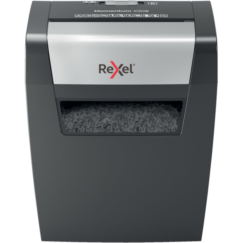 Momentum X308 triturador de papel Corte en partículas 70 dB Negro, Gris