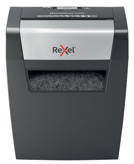 Momentum X406 triturador de papel Corte en partículas 70 dB Azul, Gris