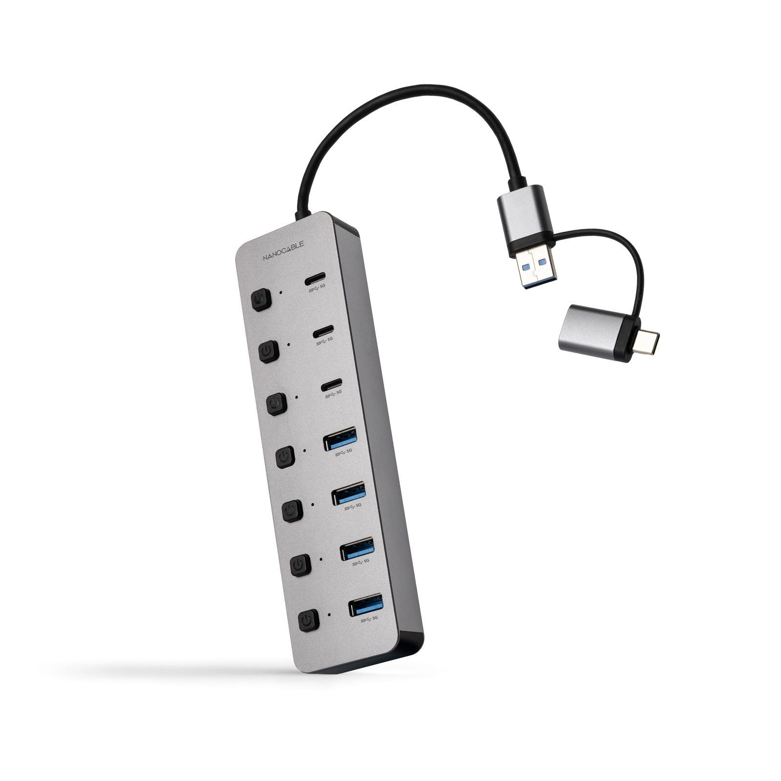 HUB USB-C+USB-A/M a 4xUSB-A + 3xUSB-C 3.0 + USB-C 5V