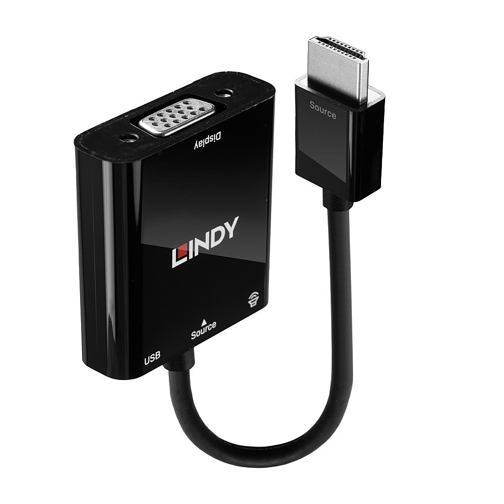 38285 adaptador de cable de vídeo 0,1 m HDMI tipo A (Estándar) VGA (D-Sub) Negro