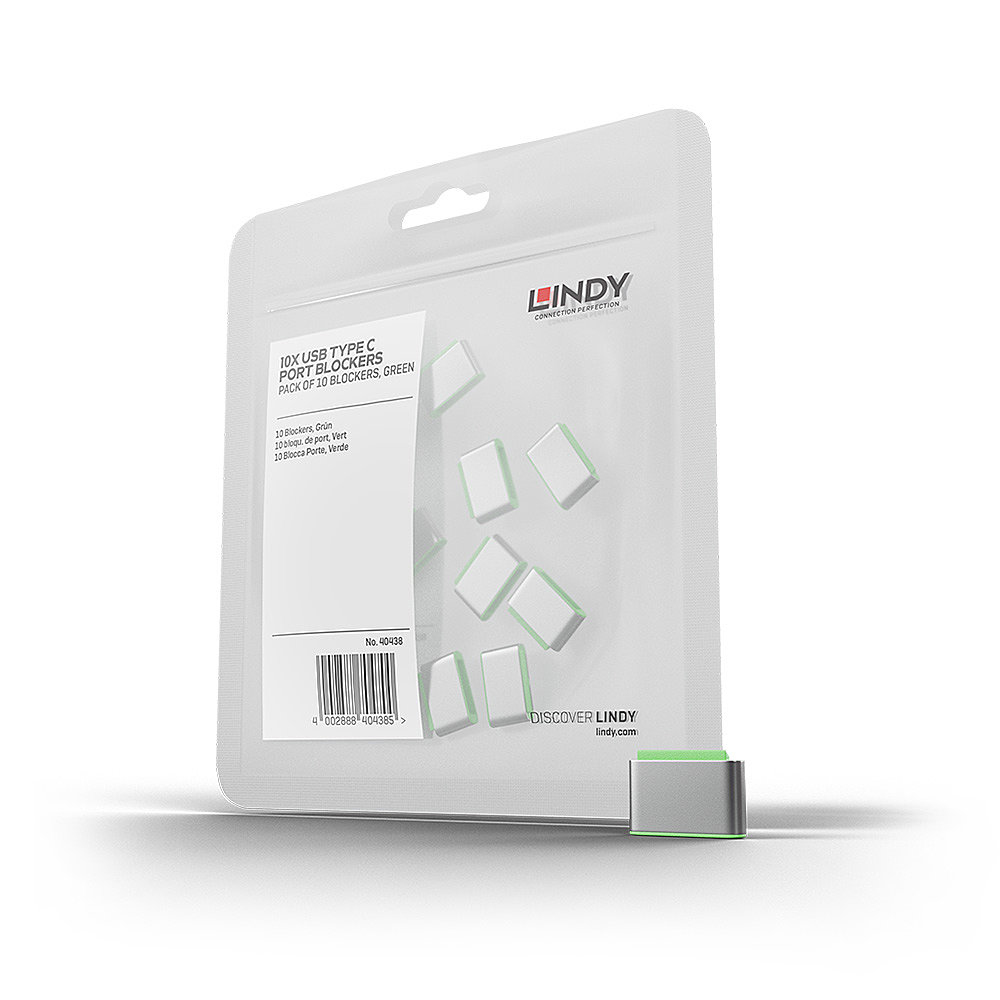 40438 bloqueador de puerto USB Tipo C Verde 10 pieza(s)