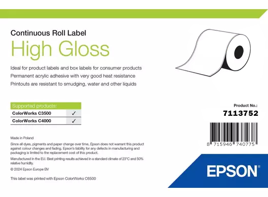 High Gloss Label Etiqueta para impresora autoadhesiva