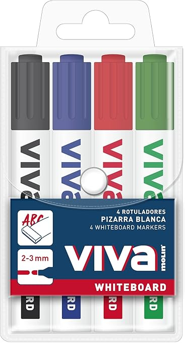 RWB230-04W marcador 4 pieza(s) Fibre tip Negro, Azul, Verde, Rojo