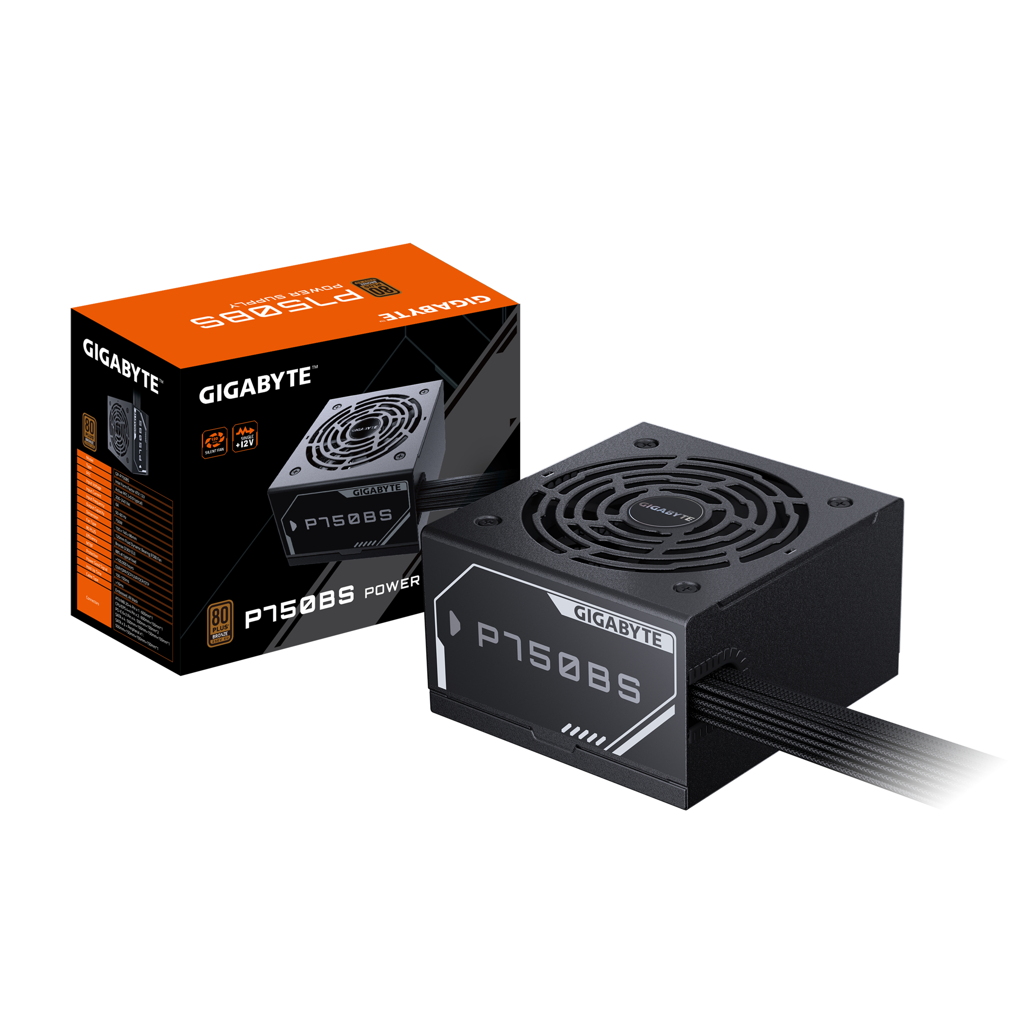 P750BS Fuente de Alimentación - PCI-E 6+2 Pin x 4, 80 PLUS Bronze, Ventilador de 120 mm, Compatible con ATX, Enchufe EU