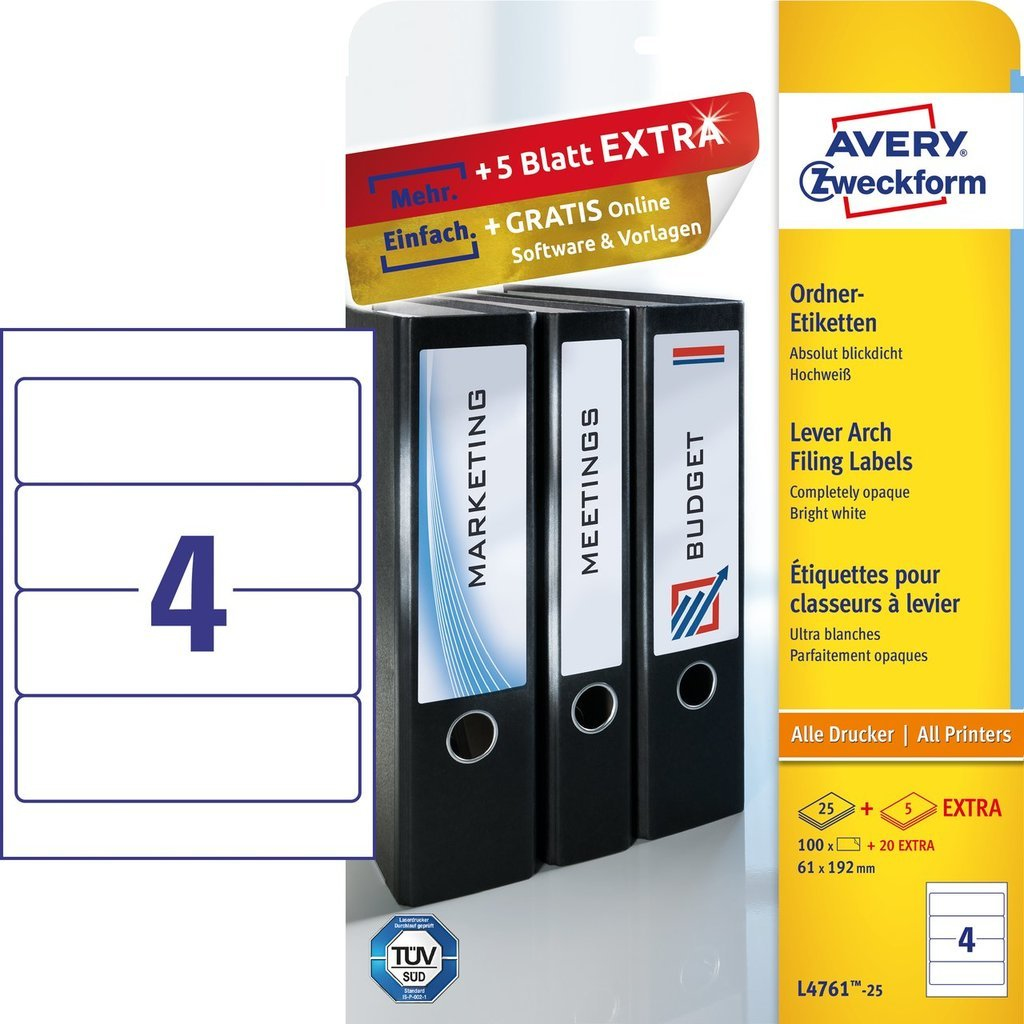 L4761-25 etiqueta autoadhesiva Rectángulo redondeado Permanente Blanco 120 pieza(s)