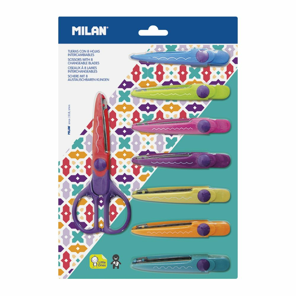 Blíster tijeras zig-zag con 8 hojas intercambiables