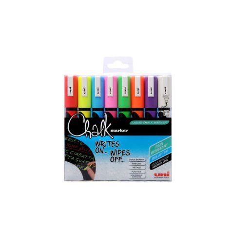 ChalkGlass Chalk marcador de tiza Azul, Verde, Naranja, Rosa, Rojo, Violeta, Blanco, Amarillo 8 pieza(s)