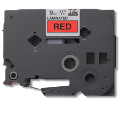 Gloss Laminated Labelling Tape - 9mm, Black/Red cinta para impresora de etiquetas TZ