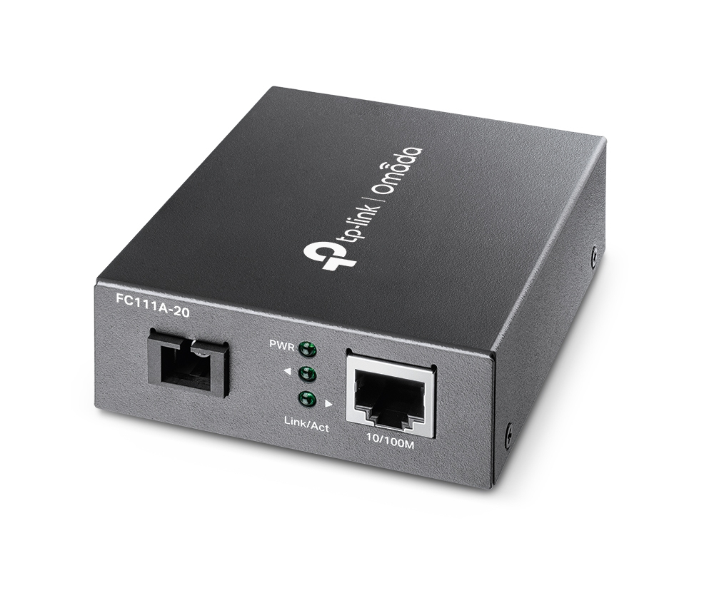 Omada FC111A-20 convertidor de medio 100 Mbit/s Monomodo Negro