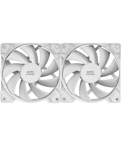 MF-PWMX2 Blanco, Kit 2 Ventiladores 120mm, Ultra silenciosos FDB 12dB, Sistema Anti-vibraciones, Sistema PWM