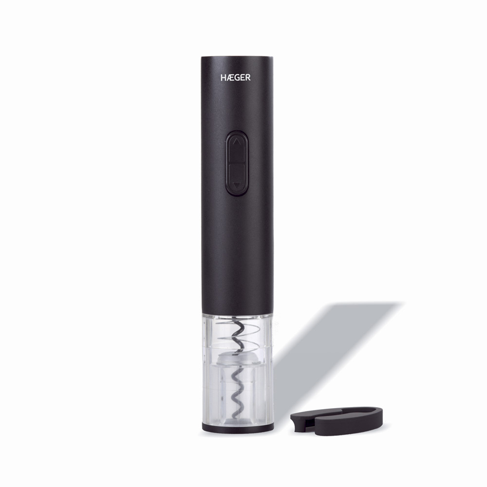 WO-0BB.001A sacacorchos Abridor de vino eléctrico Negro, Transparente