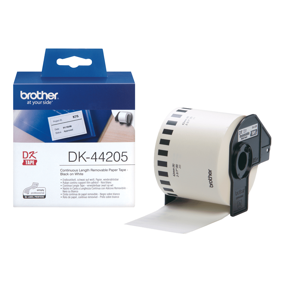 DK-44205 cinta para impresora de etiquetas Negro sobre blanco