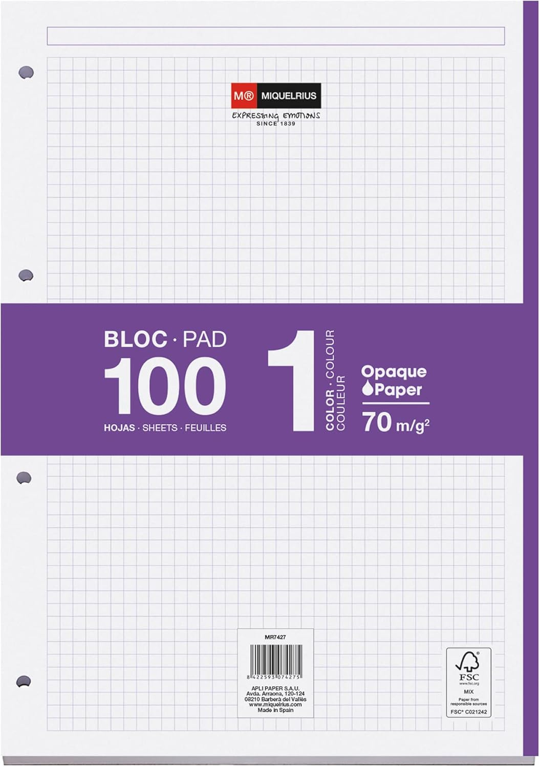 MR7427 papel de cuaderno 210 x 297 mm (A4) 100 hojas