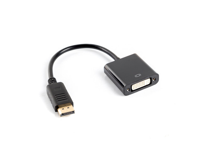 AD-0007-BK adaptador de cable de vídeo 0,1 m DisplayPort DVI-D Negro