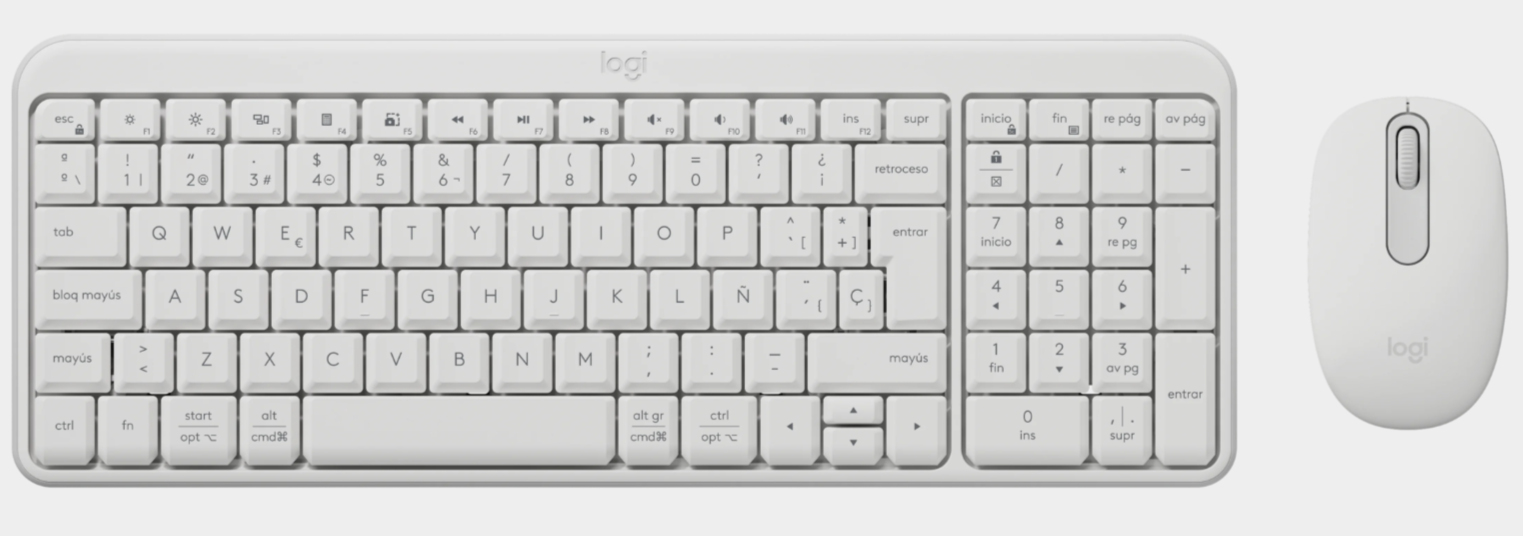 MK250 Combo teclado Ratón incluido Universal RF Wireless + Bluetooth QWERTY Español Blanco