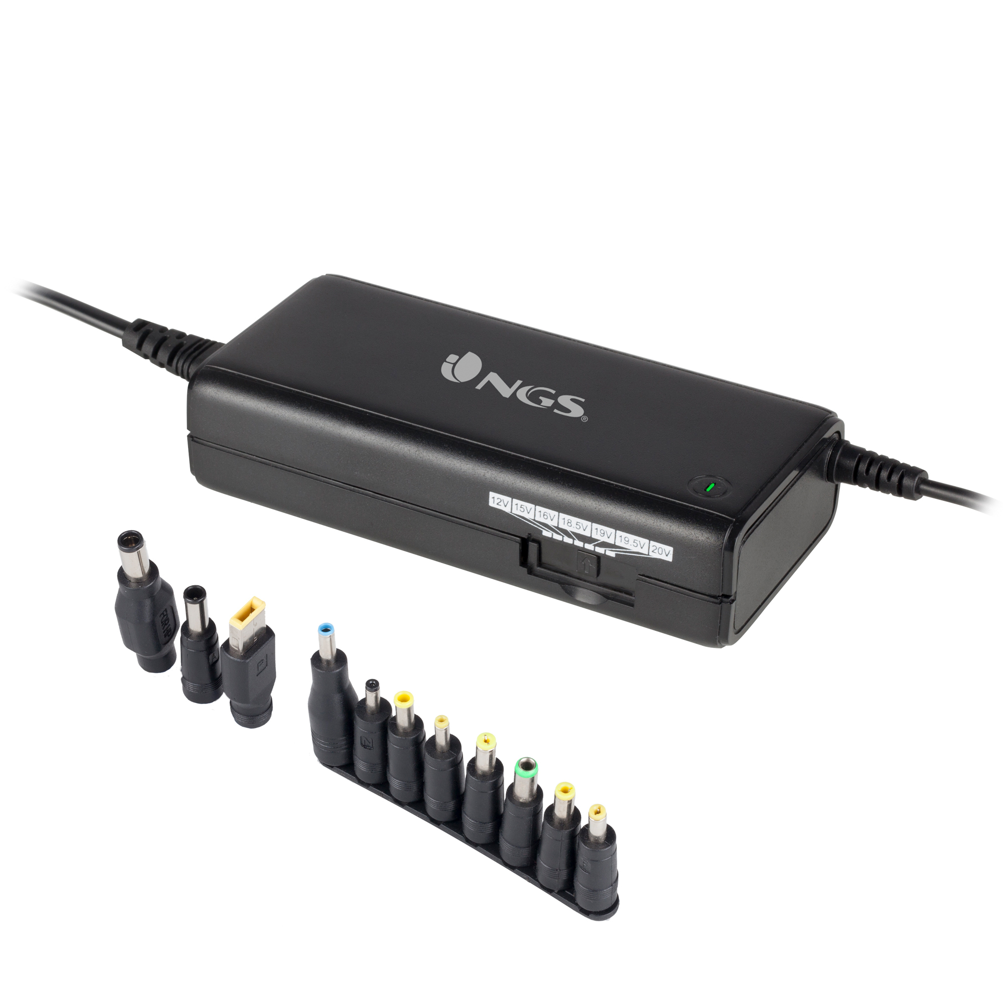 Ban adaptador e inversor de corriente Interior 90 W Negro