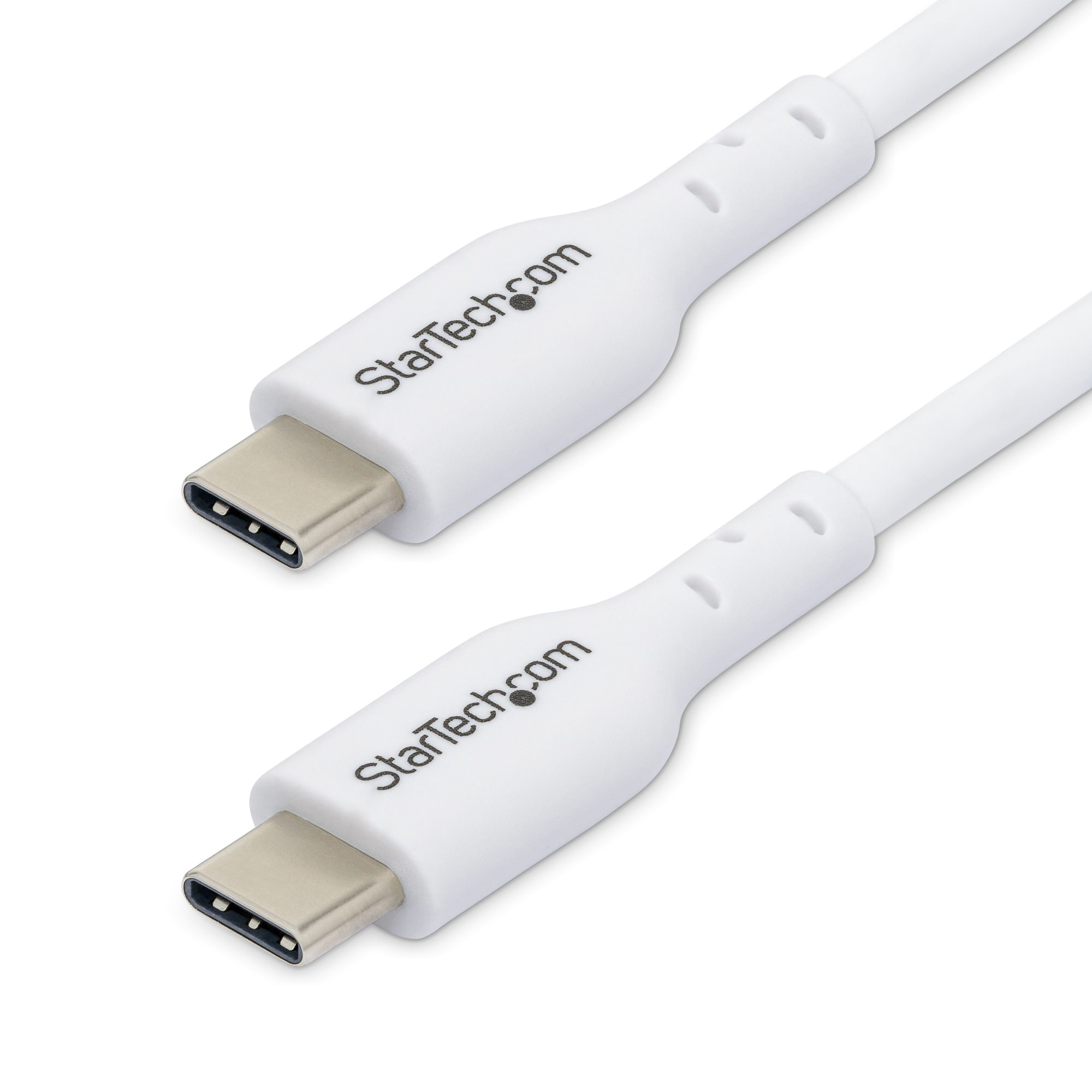 Paquete de 2 Cables USB-C de Carga de 2m - Cable USB Tipo C Cargador para Portátiles - USB 2.0 - PD 60W 3A - Recubrimiento de TPE - Blanco - para MacBook Air, iPhone 16 Pro Max/15