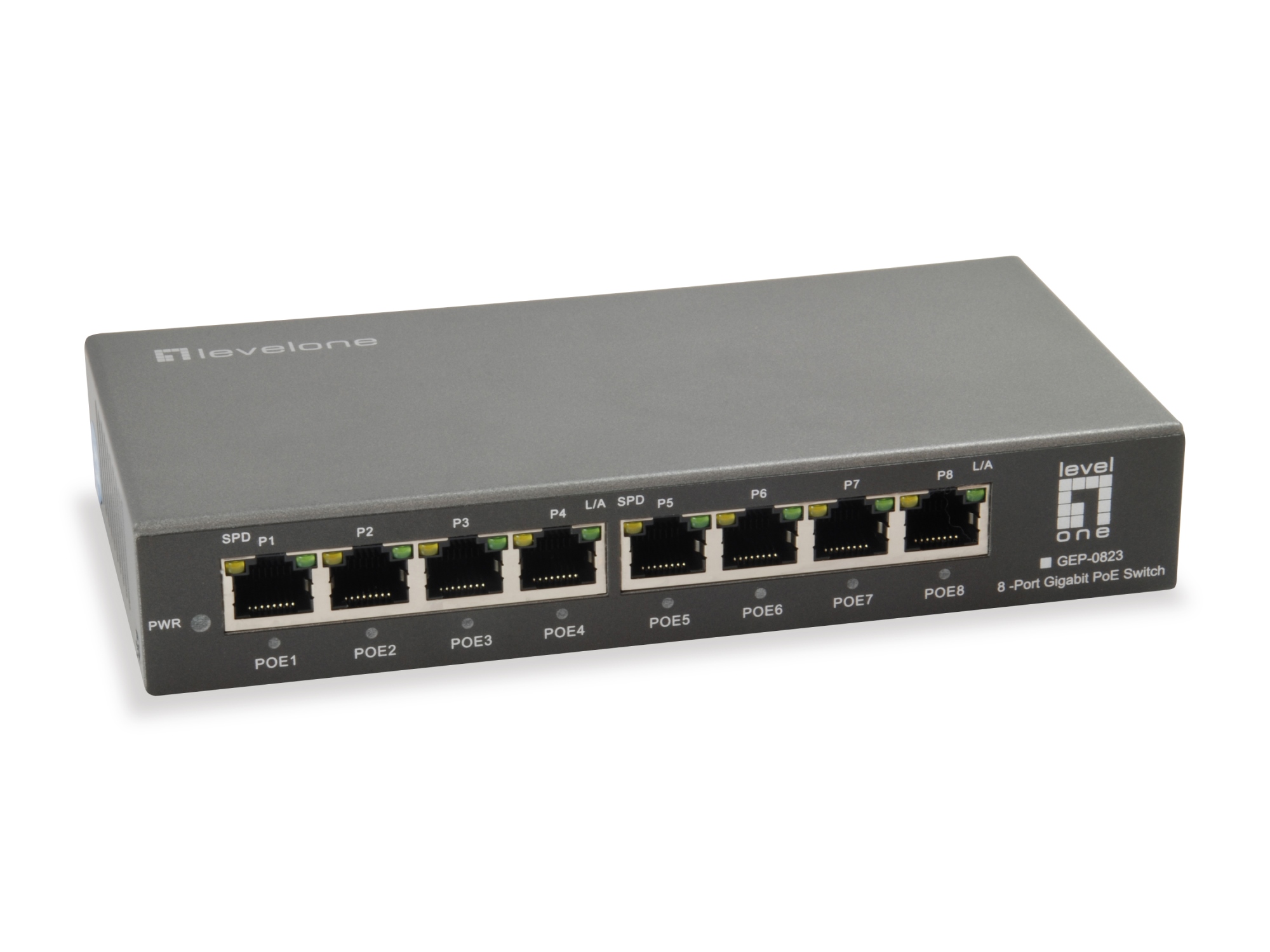 GEP-0823 switch Gigabit Ethernet (10/100/1000) Energía sobre Ethernet (PoE) Negro