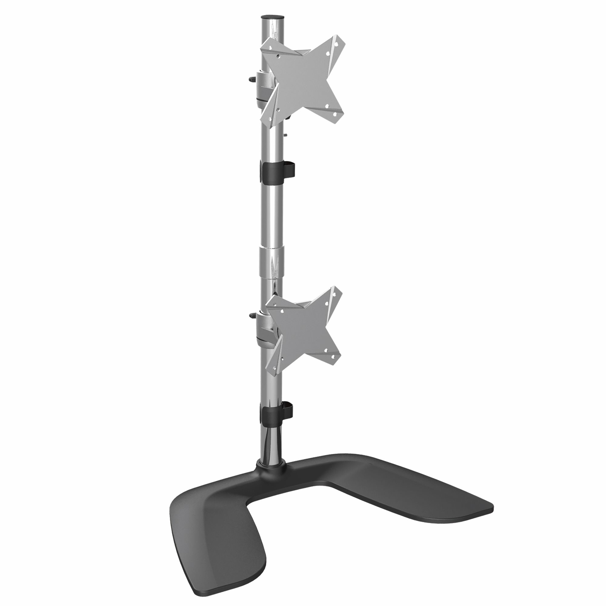 Soporte VESA Vertical para 2 Monitores - Base Ergonómica de Sobremesa para 2 Monitores VESA Apilados - de Altura Ajustable - Para hasta 2 Pantallas de 27" o 34" Ultrawide (8kg)