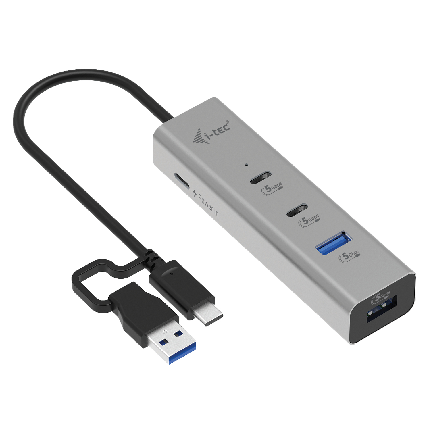 Metal Universal Charging HUB 2xUSB-C + 2x USB-A Port + Power Delivery 85W