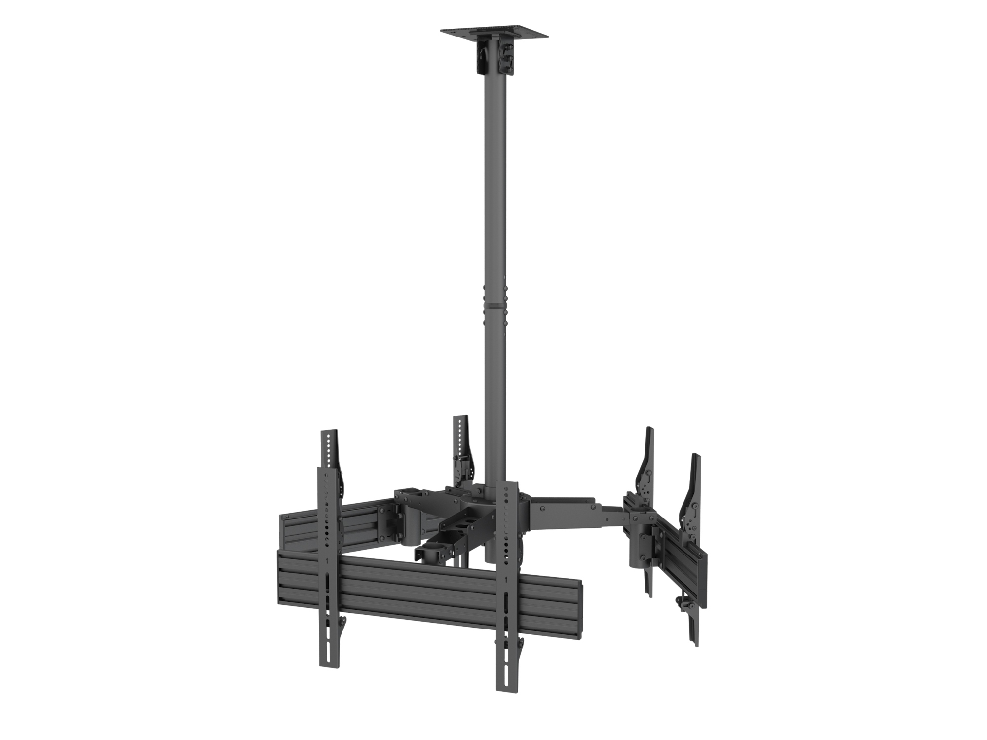Soporte de TV de triple pantalla para montaje en techo de 37"-65