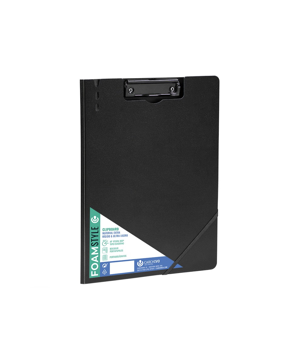 63040106 portapapel A4 Cartón, Polipropileno (PP) Negro