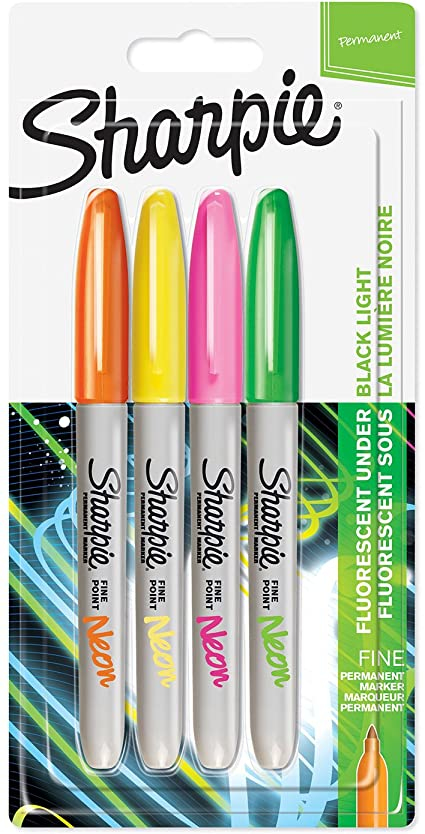 1985855 marcador permanente Punta fina Verde, Naranja, Rosa, Amarillo 4 pieza(s)