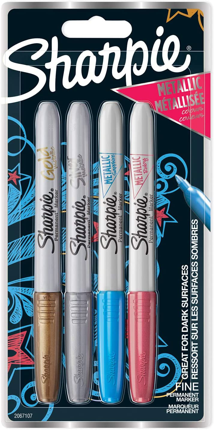 2067107 marcador permanente Azul, Oro, Rojo, Plata 4 pieza(s)