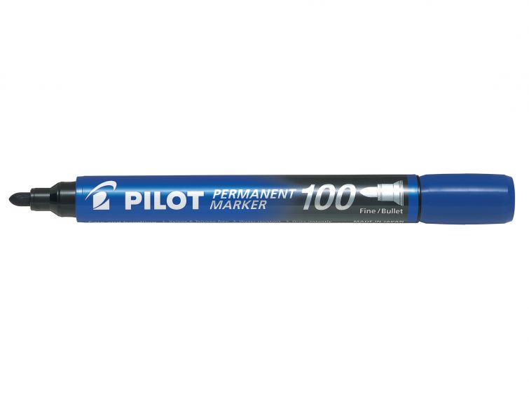 SCA-100-L marcador permanente Punta redonda Azul Pack 12 Unid.
