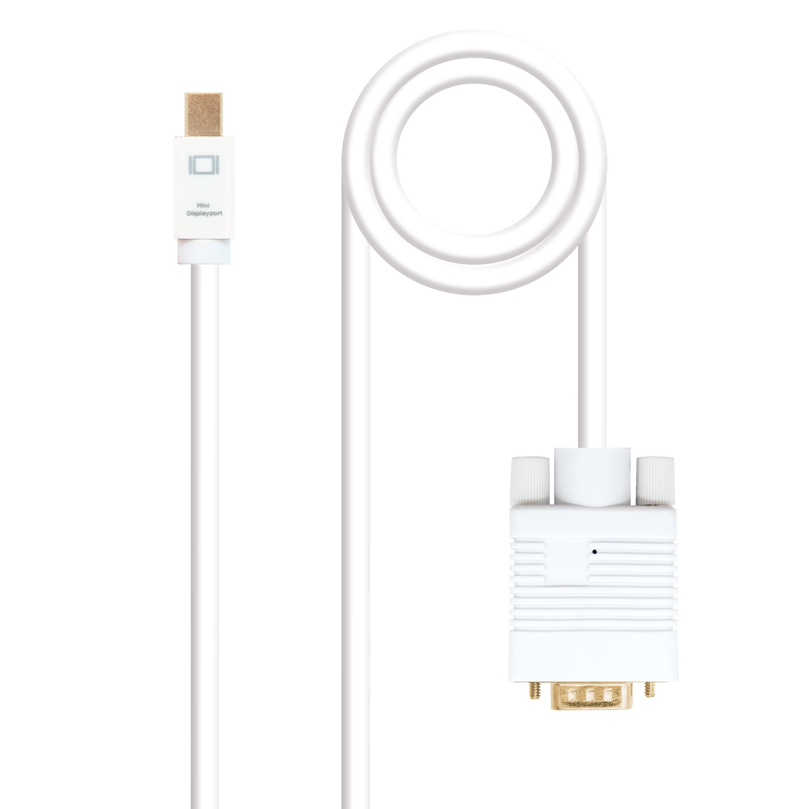 Cable conversor Mini DP a VGA, Mini DP/M - VGA/M, Blanco, 3.0 M