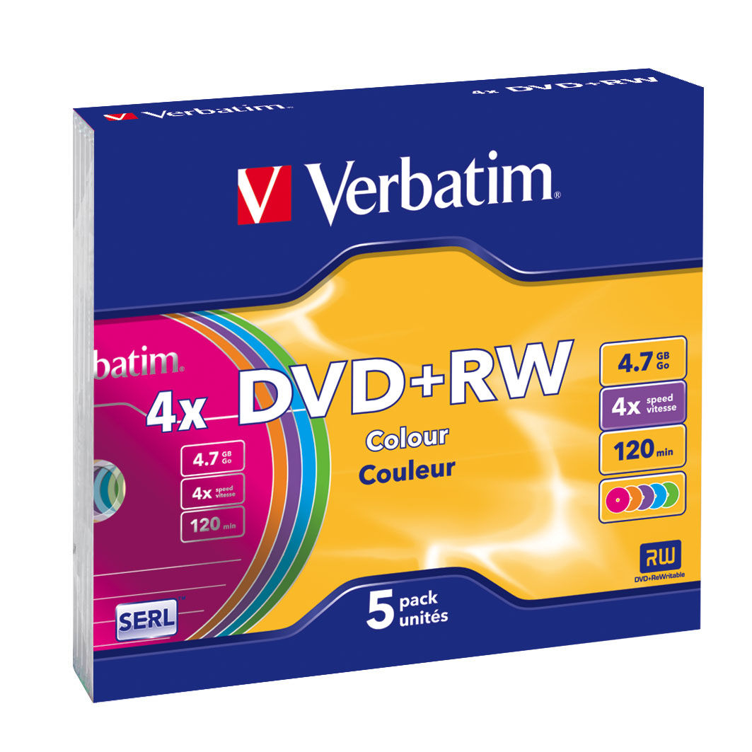 DVD+RW Colours 4,7 GB 5 pieza(s)