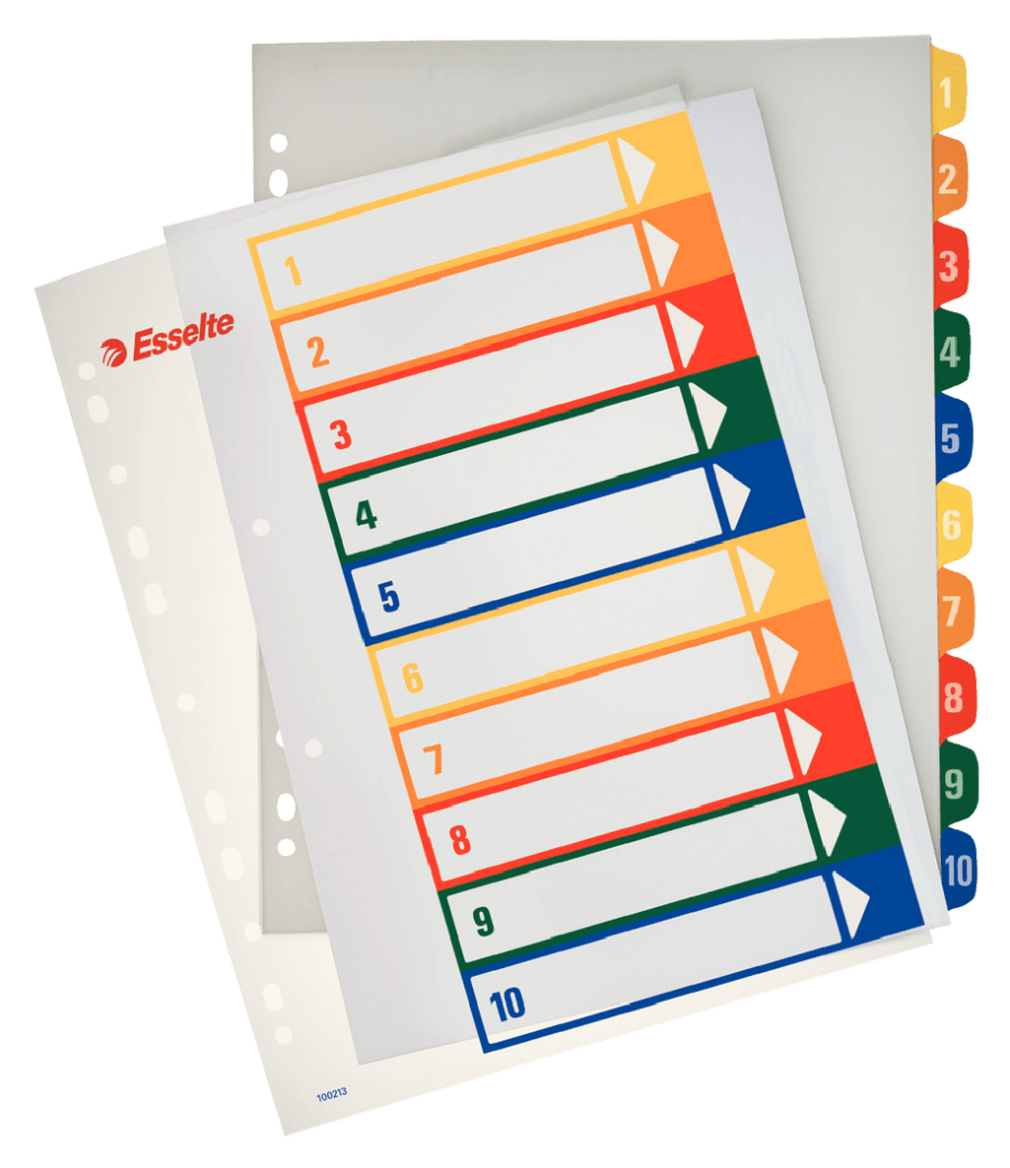 2709 Separador numérico con pestaña Polipropileno (PP) Multicolor