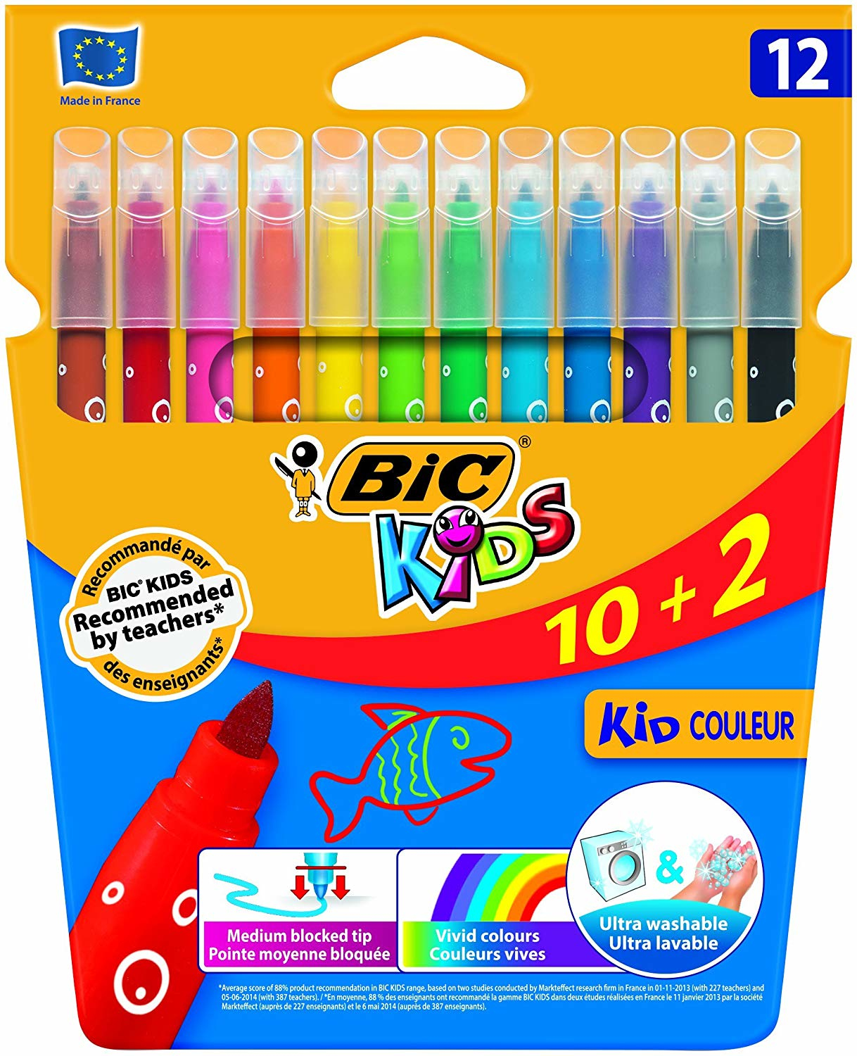 Kid Couleur rotulador Medio Multicolor 12 pieza(s)