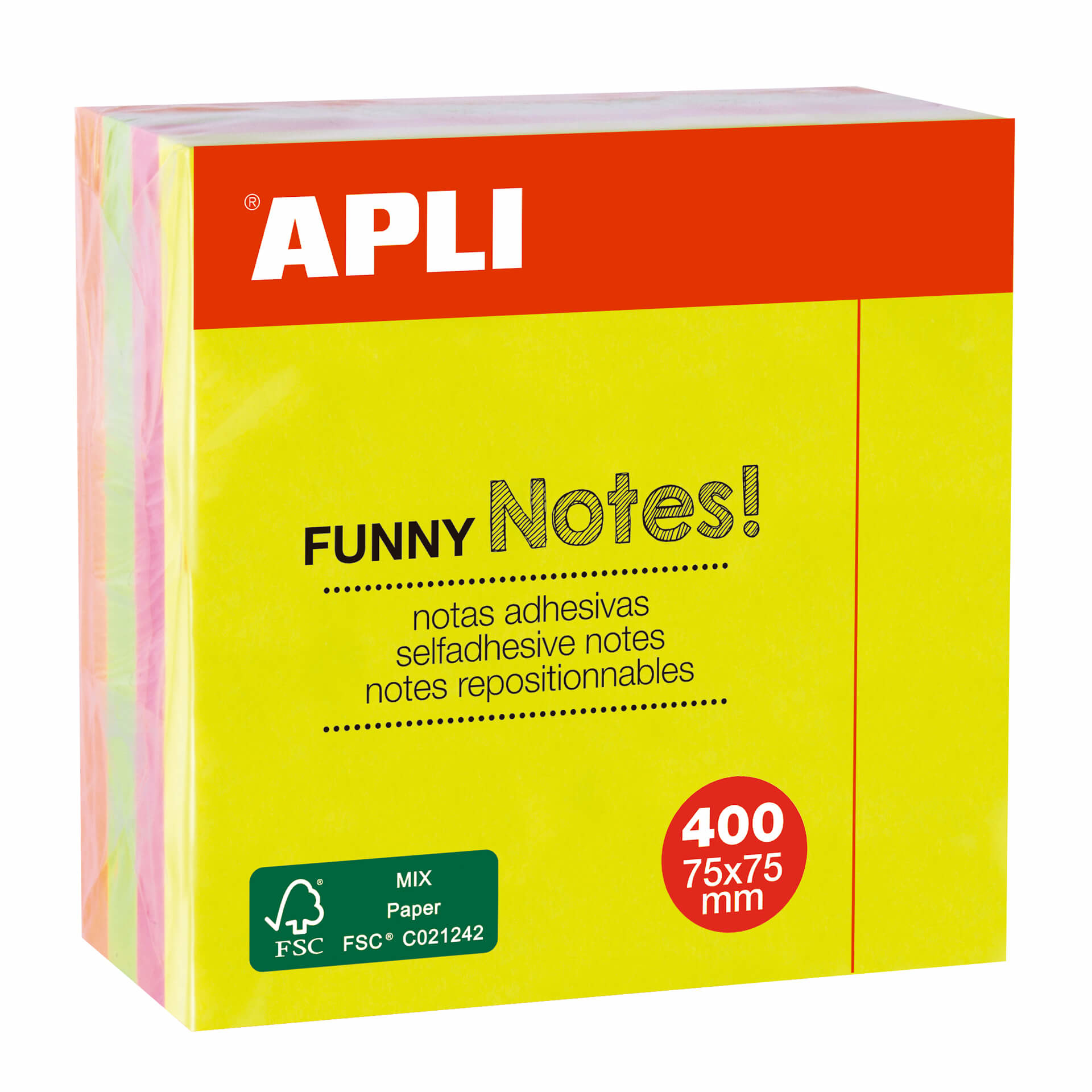 10974 nota autoadhesiva Verde, Naranja, Rosa, Amarillo Autoadhesivo