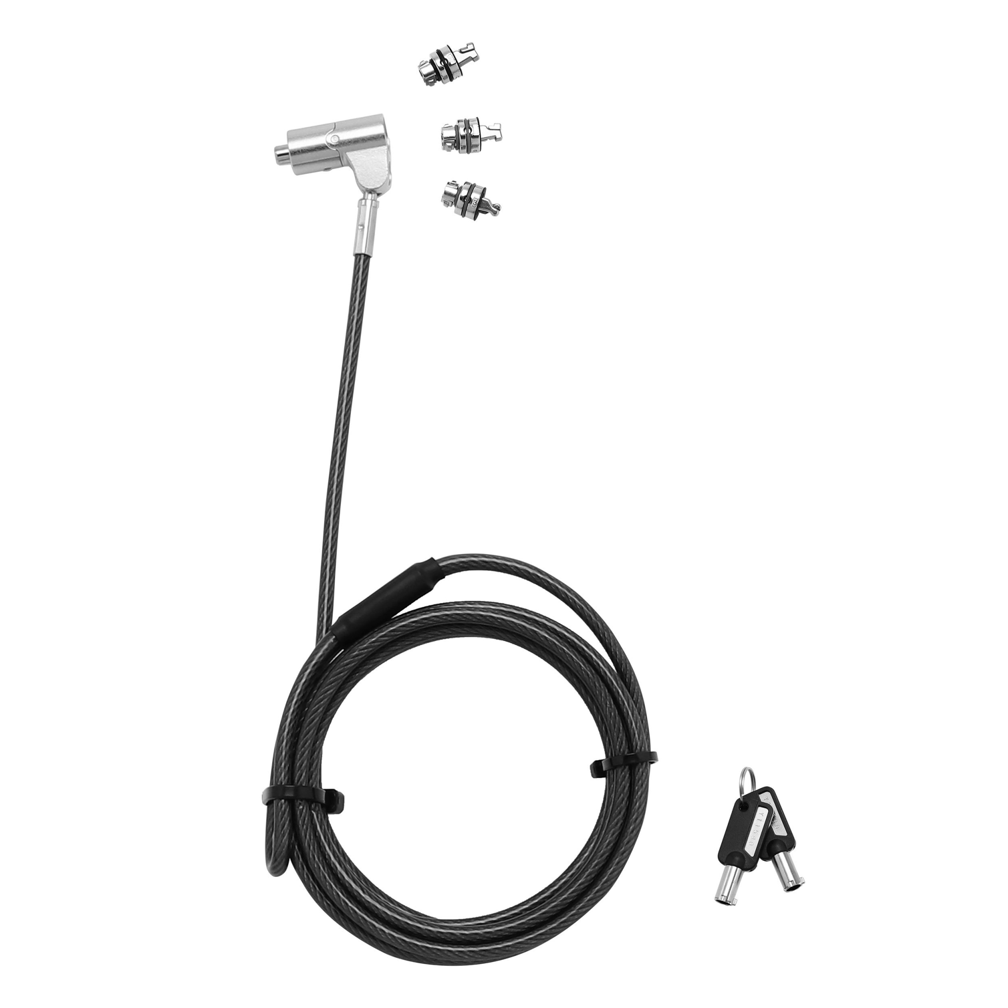 D31700 cable antirrobo Negro, Plata 2 m