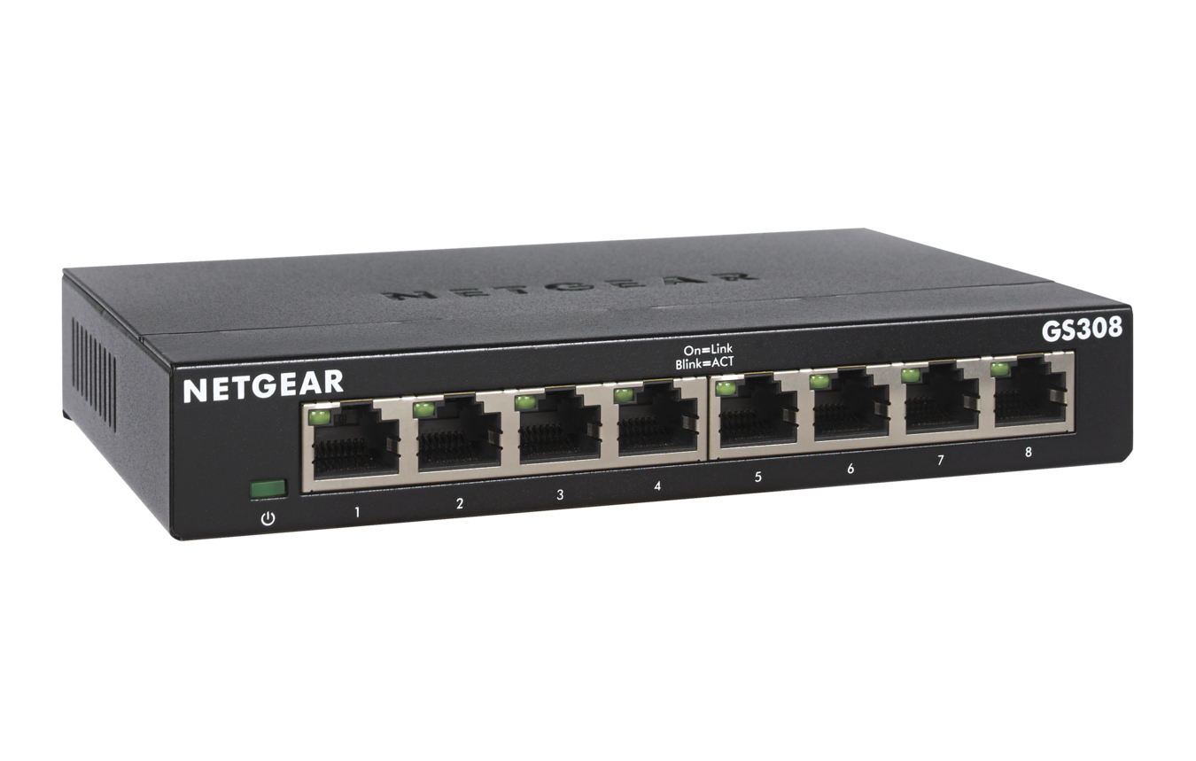 GS308-300PES switch No administrado L2 Gigabit Ethernet (10/100/1000) Negro