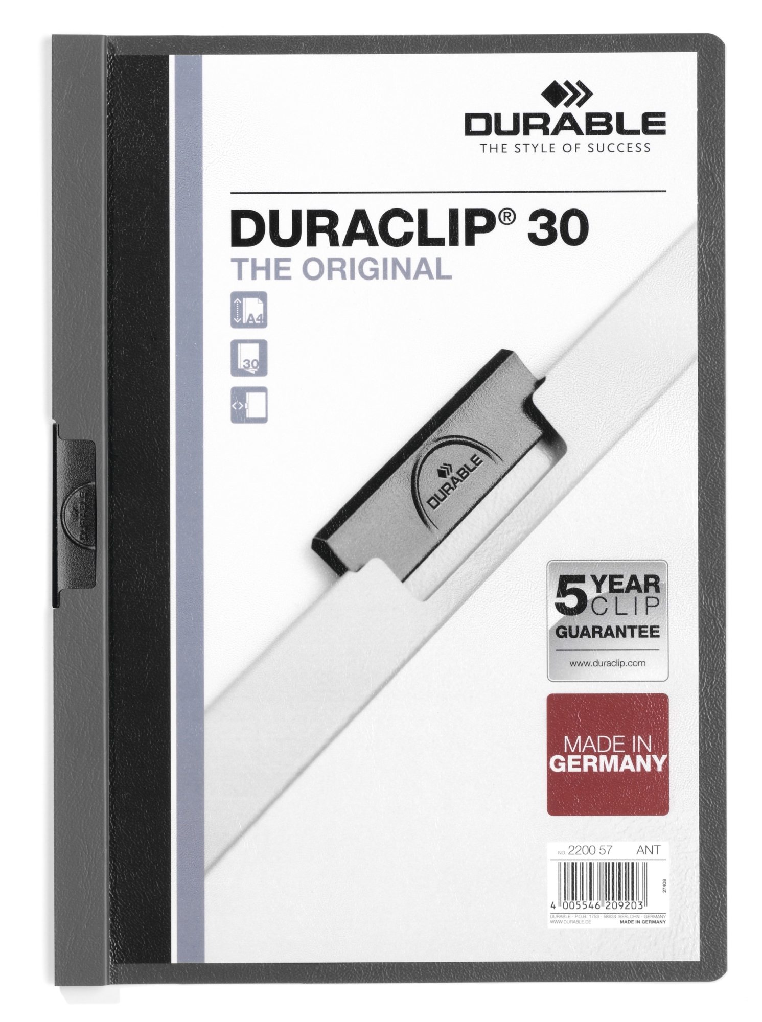 220057 archivador PVC Antracita, Gris