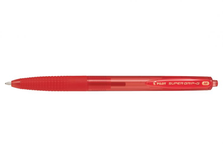 Super Grip G Rojo Bolígrafo de punta retráctil con pulsador Medio