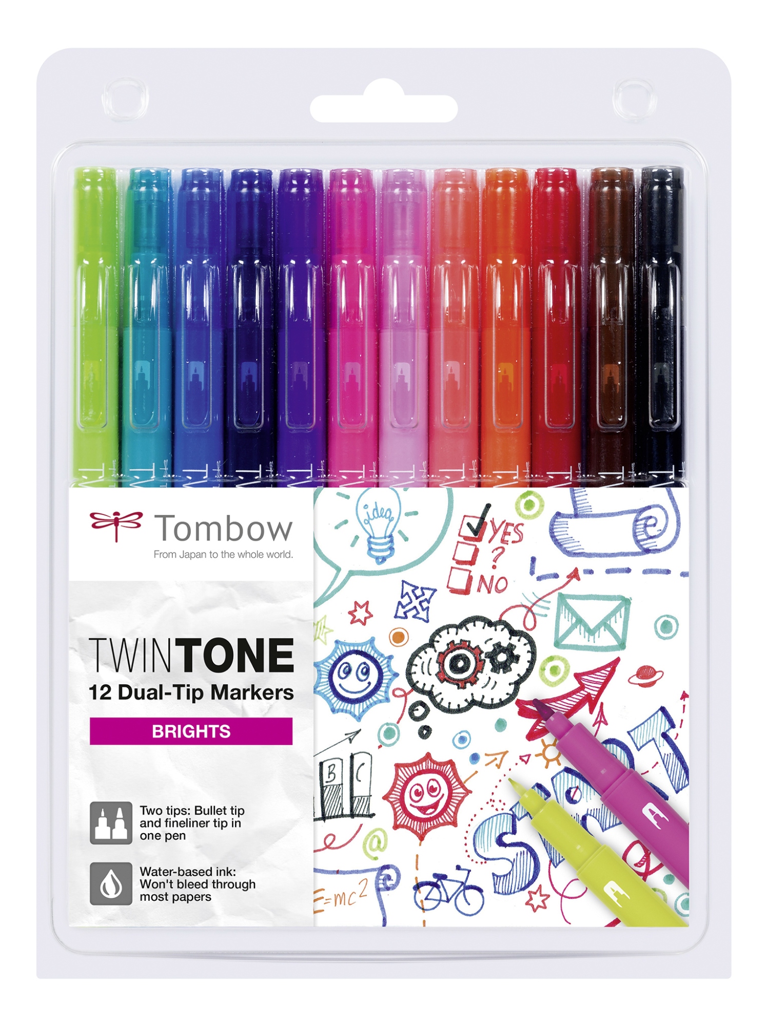 WS-PK-12P-1 marcador 12 pieza(s) Punta redonda/fina Negro, Azul, Marrón, Cian, Verde, Naranja, Rosa, Rojo, Violeta