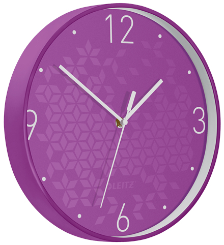 WOW Wall Clock Purple nota autoadhesiva Alrededor Púrpura