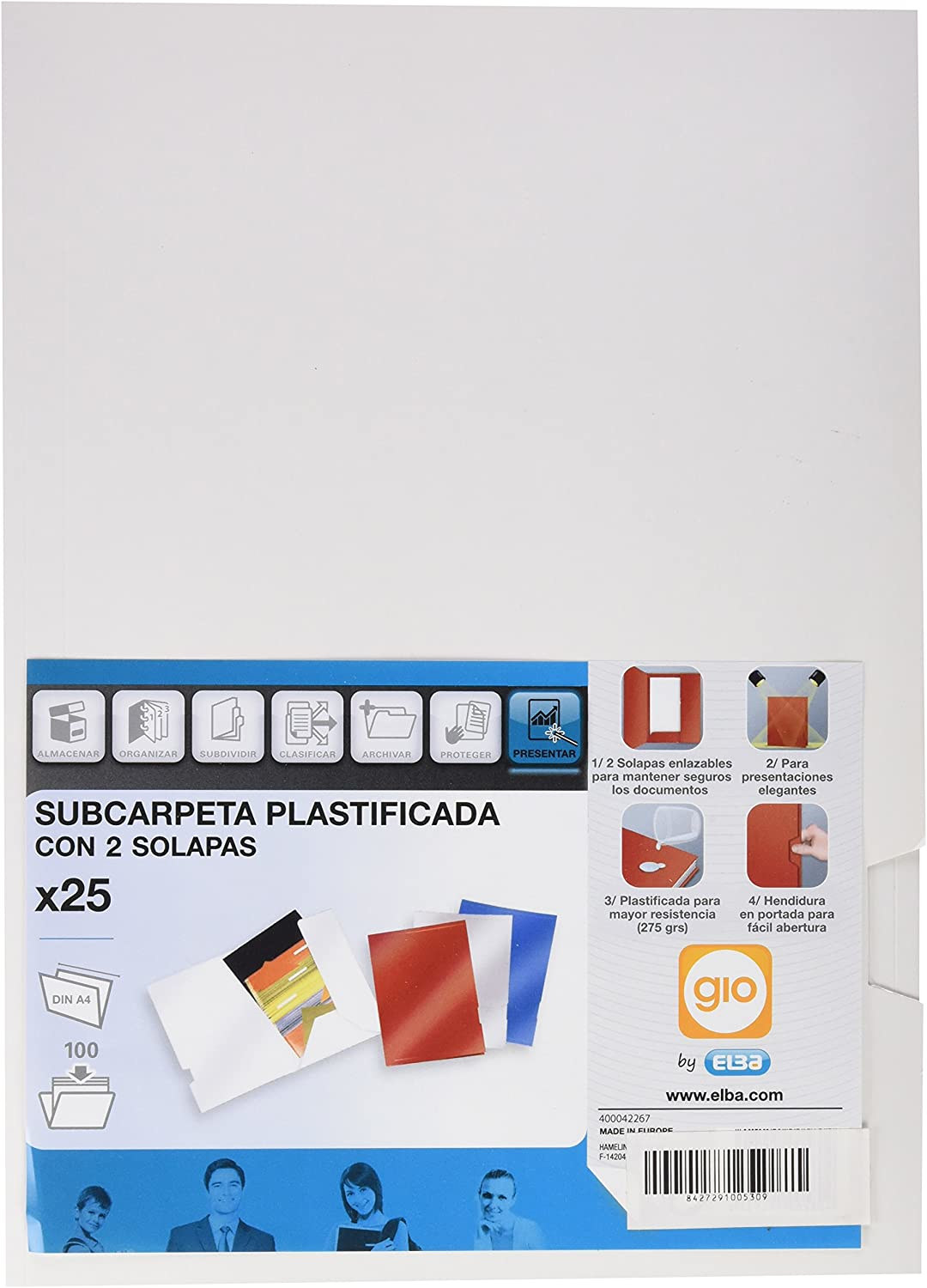 400042267 carpeta Cartón Blanco A4